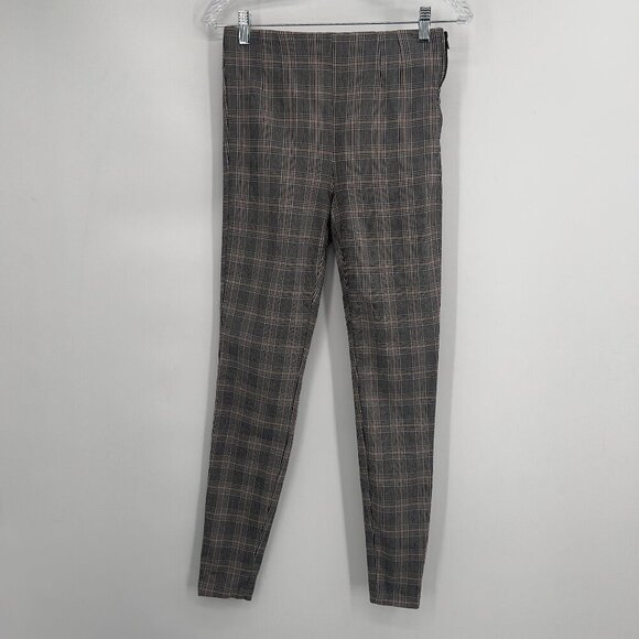 ZARA Plaid Slim Fit Trousers - Size M (US), High-Rise, Side Zip - Picture 1 of 10